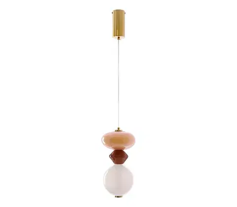 Svietidlá  LED luster na lanku FLORES LED/10W/230V zlatá/oranžová/hnedá 31-50632