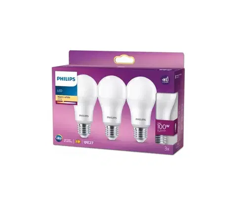 Žiarovky SADA 3x LED žiaroviek Philips A60 E27/13W/230V 2700K 8720169326354