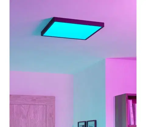 Svietidlá Eglo 901728 - LED RGBW stmievateľné kúpeľňové stropné svietidlo FUEVA-Z LED/17,8W/230V 39cm IP44 čierna 901728