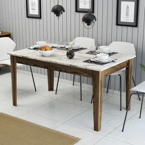 Jedálenské stoly Jedálenský stôl Milan 515 - Walnut, White