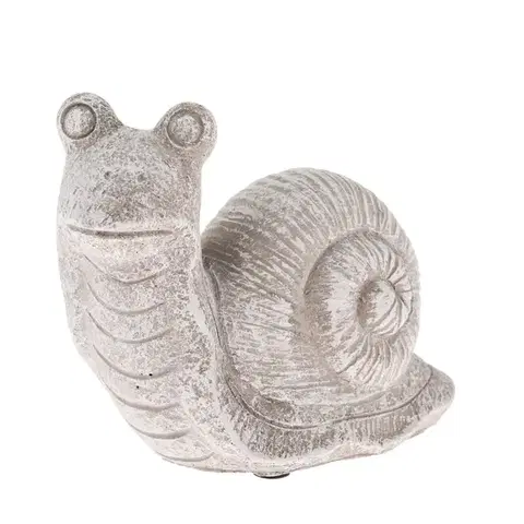 Záhradné slnečníky a doplnky Záhradná betónová dekorácia Slimák sivá, 13 x 10 cm