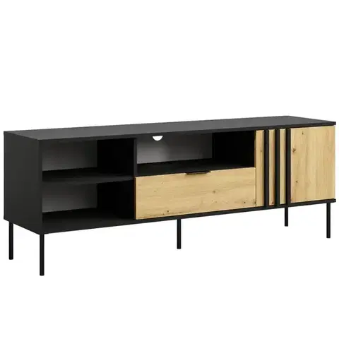 Nábytok do obývačky TV stolík 1D1SZ Rimini 08 čierna/artisan