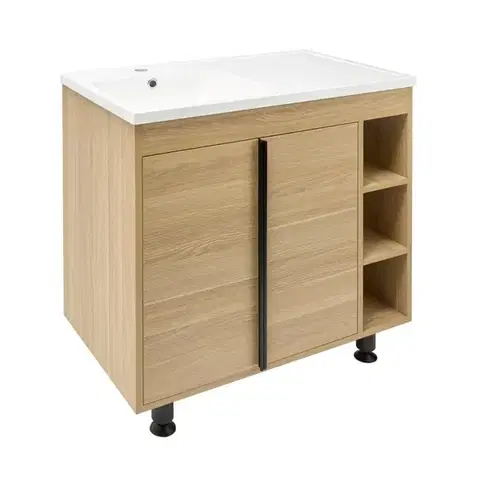 Kúpeľňový nábytok Kúpeľňová skrinka s umývadlom Naturel Lucca 79x70x45 cm dub mat LUCCA80D LUCCA80D