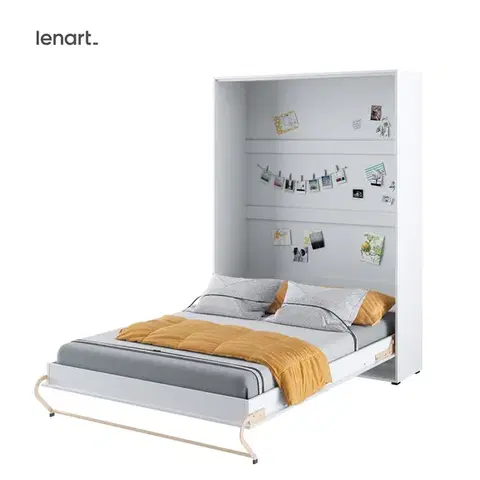 Postele Dig-net nábytok Sklápacia posteľ Lenart CONCEPT PRO CP-01 biely lesk | 140 x 200 cm