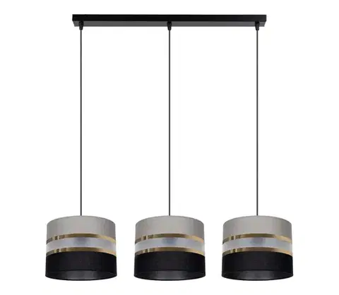 Svietidlá  Luster na lanku CORAL 3xE27/60W/230V čiernošedá 0447