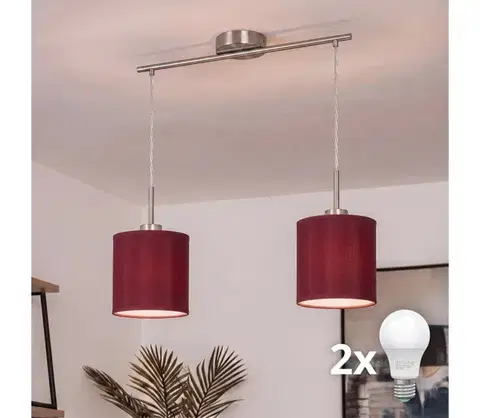 Svietidlá BRILAGI - LED luster na lanku NUBILA 2xE27/60W/230V pompejská červená EG32519+2xBG1579