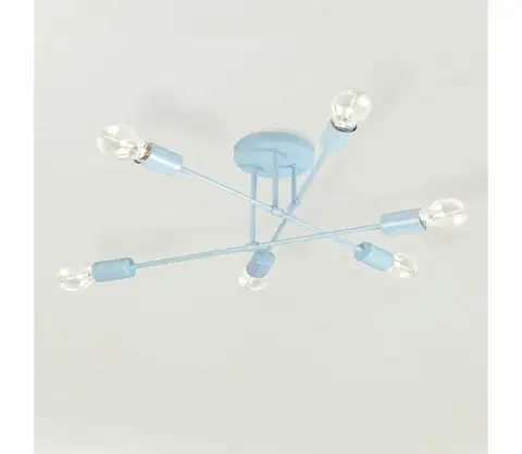 Svietidlá  Prisadený luster CAMBRIDGE 6xE27/15W/230V modrý W-2022/6 LBL