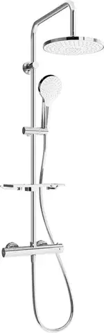 Sprchy a sprchové panely MEXEN/S - KT05 Sprchový stĺp s termostatickou batériou, chróm / biela 771500593-00