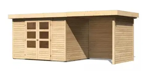 Drevené Drevený záhradný domček ASKOLA 4 s prístavkom 240 Lanitplast