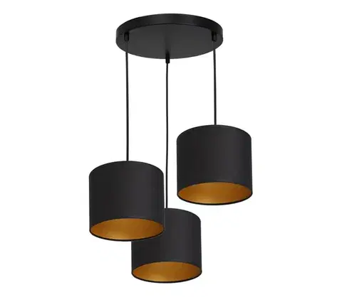 Svietidlá  Luster na lanku ARDEN 3xE27/60W/230V čierna/zlatá 3494