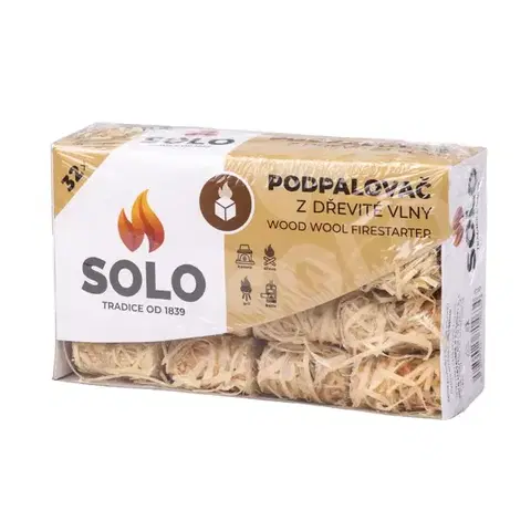 Záhradné grily SOLO Podpaľovač z drevitej vlny zvitky 32ks