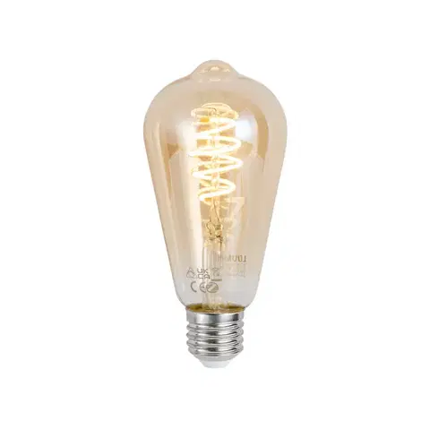 LED osvetlenie Inteligentná stmievateľná LED žiarovka E27 ST64 jantárová 4,9W 320 lm 2500K Zigbee