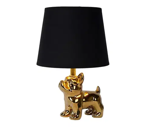 Lampy Lucide 13533/81/10 - Stolná lampa WINSTON 1xE14/25W/230V zlatá/čierna 13533/81/10