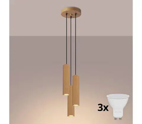 Svietidlá BRILAGI - LED závesný luster na lanku CRESTO 3xGU10/10W/230V zlatý BR.1557