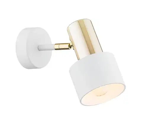 Svietidlá Argon 4264 - Nástenné bodové svietidlo DORIA 1xE27/15W/230V biela/mosadz 4264
