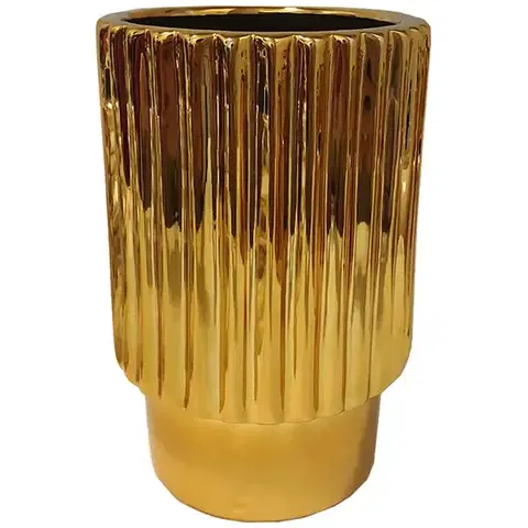 Záhrada Kvetináč YS44128-S Electroplating Effect D12xh18 Gold