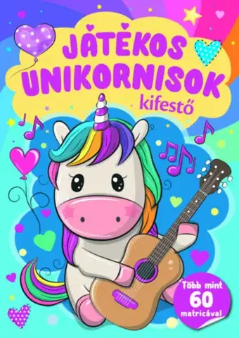 Nalepovačky, vystrihovačky, skladačky Játékos unikornisok kifestő