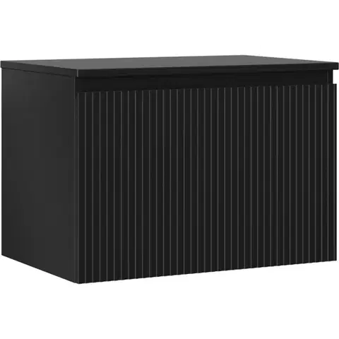 Kúpeľňový nábytok MEXEN/S - Rivel kúpeľňová skrinka pod umývadlo 70 cm s doskou, 1 šuplík, reliéf, čierna mat 91A20-07047-1-BFC71