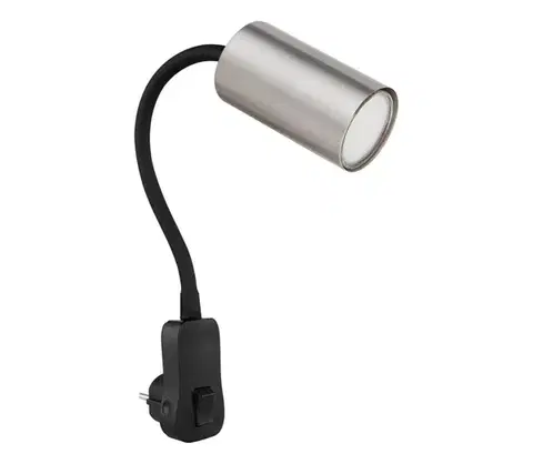 Svietidlá Globo 57911DP - Nástenné bodové svietidlo do zásuvky ROBBY 1xGU10/35W/230V matný chróm 57911DP