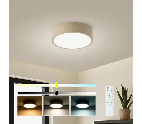 Svietidlá Brilagi -LED Stmievateľné svietidlo POOL LED/18W/230V 3000-6000K 20 cm béžové + diaľkový ovládač BRI544