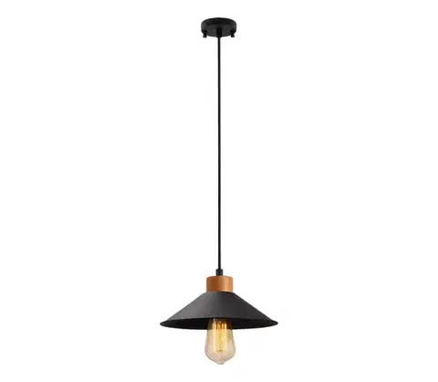 Svietidlá  Závesné svietidlo MANAVGAT 1xE27/40W/230V, čierne/hnedé 795LMG1103