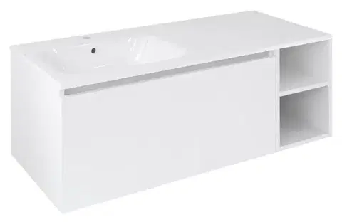 Kúpeľňový nábytok SAPHO - LOREA skrinka 120x46x51,5cm (90+30Pcm), ľavá, biela matná LE090-3131-L-04