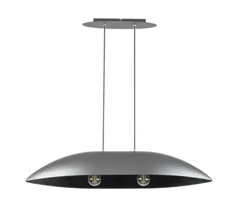 Svietidlá  Luster na lanku GONDOLA 2xE27/60W/230V strieborná/čierna 40643