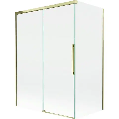 Sprchové dvere MEXEN/S - Rox vaňová zástena 2-krídlová posuvná 120 + 70 x 150, transparent, zlatá 8C9-120-070-50-00