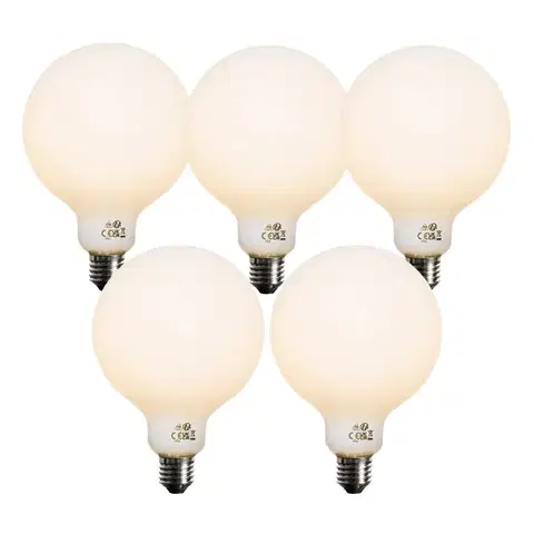 LED osvetlenie Sada 5 stmievateľných LED žiaroviek E27 Opal G125 5W 450 lm 2700K