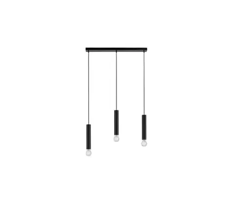 Svietidlá Leuchten Direkt 15618-18 - Luster na lanku BRUNA 3xE27/60W/230V čierna 15618-18