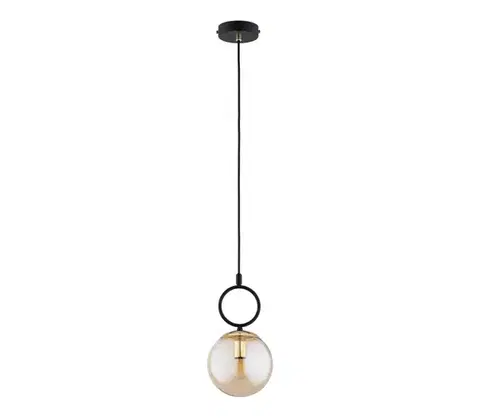 Svietidlá  Luster na lanku LISTER 1xE14/10W/230V čierna/dymová béžová 61477