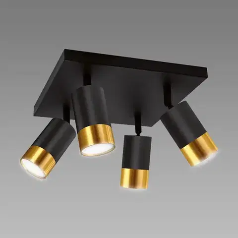 Moderné lampy do obývačky Stropné svietidlo PUZON SPT GU10 4D black/gold 04129 LS4