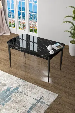 Jedálenské stoly Jedálenský stôl Zen - Black Marble, Black