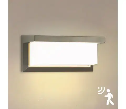 LED osvetlenie BRILAGI-LED Vonkajšie nástenné svietidlo so senzorom BRICKY LED/12W/230V šedá IP54 BRI194