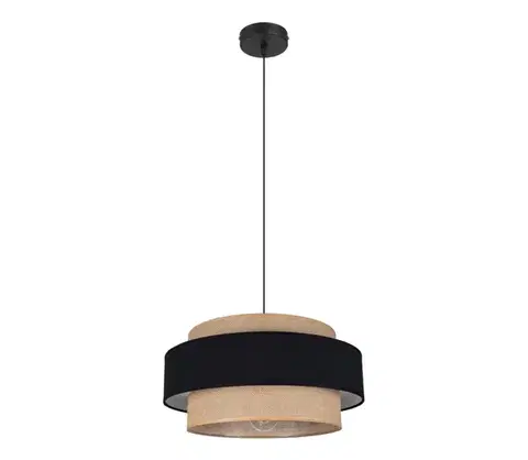 Svietidlá HEXE Luster na lanku CORSA 1xE27/60W/230V čierna/béžová 0543