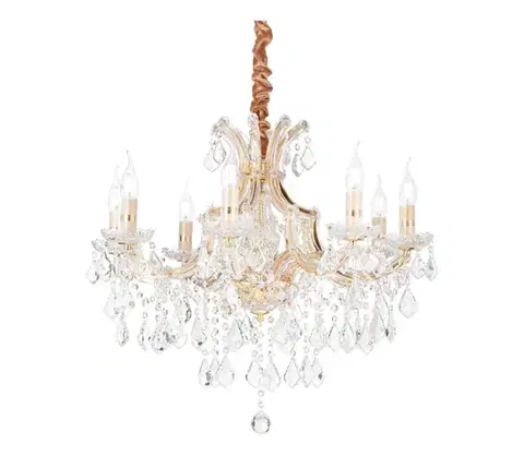 Svietidlá Ideal Lux - Krištáľový luster na reťazi NAPOLEON 8xE14/40W/230V pr. 67 cm zlatá 167398