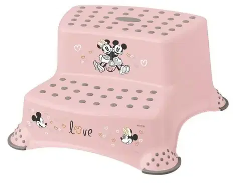 Stolčeky Kinekus Dvojschodík detský plastový, protišmykový, MINNIE MOUSE, severská ružová