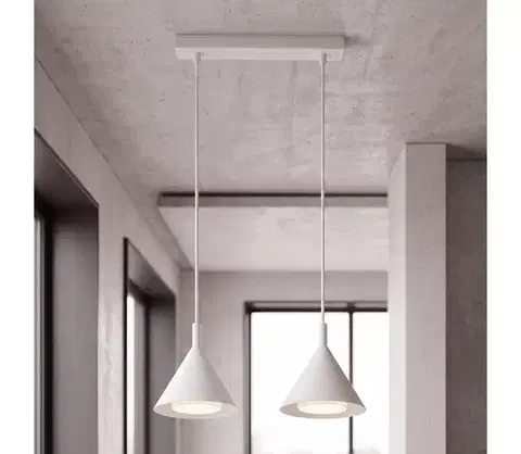 Svietidlá BRILAGI - Luster na lankách CONE DOUBLE 2xGX53/15W/230V biela WO-E14-G09-WHT-OEM