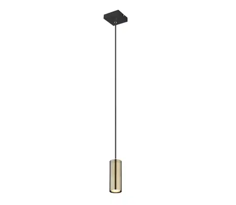 Svietidlá Globo 57911HM - Luster na lanku ROBBY 1xGU10/35W/230V čierna/mosadz 57911HM