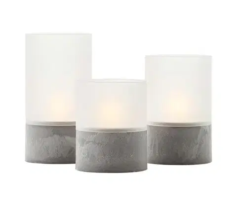 Lampy Brilliant - Sada 3× LED sviečok BOUGIE LED/2×AA IP44 sivá/biela G92635A22