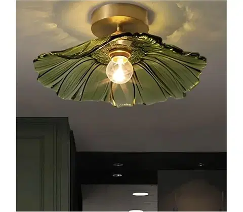 Svietidlá  Stropné svietidlo ACRYLIC 1xE27/40W/230V pr. 28 cm zlaté/zelené 751ARL1105