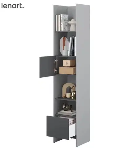 Nábytok Dig-net nábytok Regál Lenart BED CONCEPT BC-23 | sivá / grafit