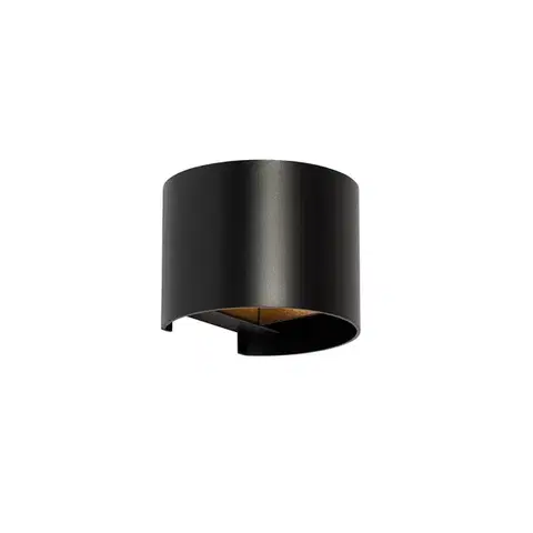 Nástenné osvetlenie Moderná nástenná lampa čierna okrúhla - Edwin