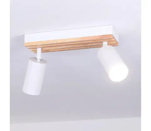 Svietidlá BRILAGI - Bodové svietidlo SELE WOOD ACOUSTIC 2xGU10/30W/230V biela/drevo WO-OEM-25CF-B02-WHT