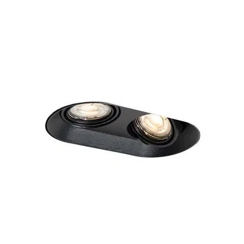 Zapustené svietidlá Okrúhle zapustené bodové svetlo čierne GU10 50 mm 2-svetlo - Hubs