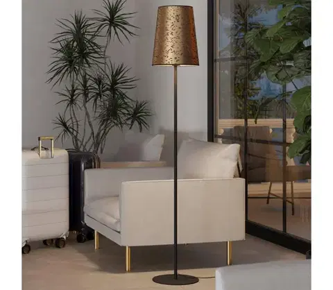 Lampy Eglo 390295 - Stojacia lampa CASTUERA 1xE27/25W/230V zlatá/ružová 390295