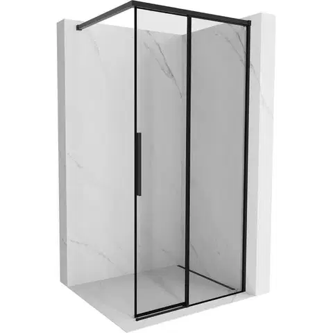 Sprchové dvere MEXEN/S - Rox Sprchová zástena WALK-IN pravá 120 x 200, čierna okraj 8 mm, čierna 8C2-120-003-70-70-P