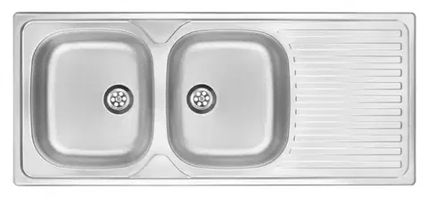 Kuchynské drezy DEANTE DEANTE - Techno nerez satin - Nerezový drez, 2 - bowl s odkvapkávačom ZEU_0210