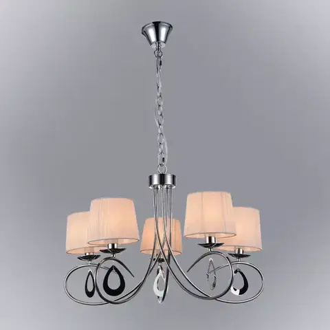 Moderné lampy do obývačky Arnika Závesné svietidlo 5x40w E14 Chróm / Biela
