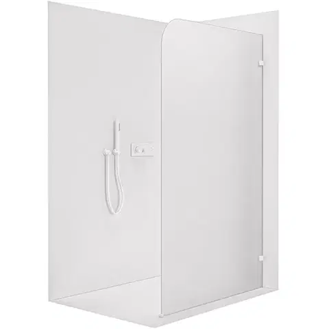 Sprchové dvere CERANO - Sprchová zástena Walk-in Orbis - Pravá - 8 mm - biela matná, mliečne sklo - 70x200 CER-999916